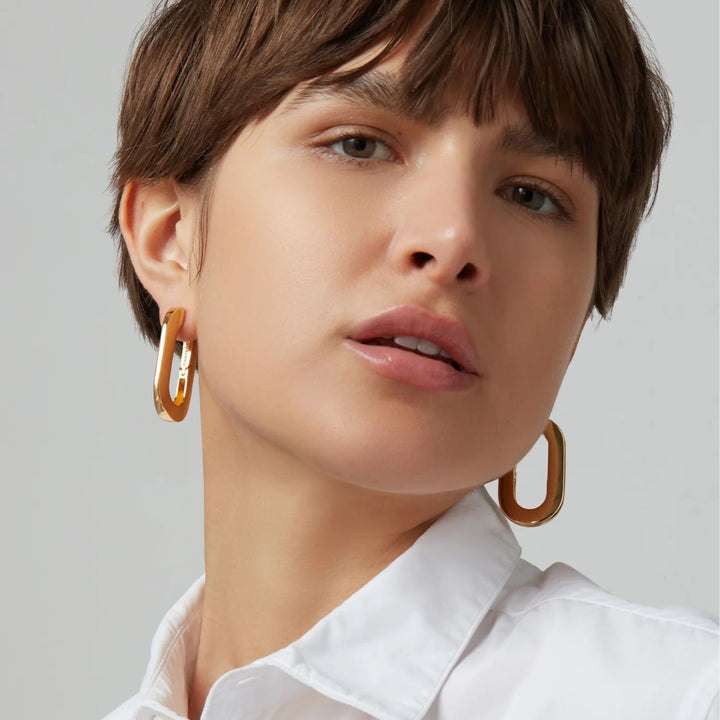 Mega U-Link Earrings - Gold