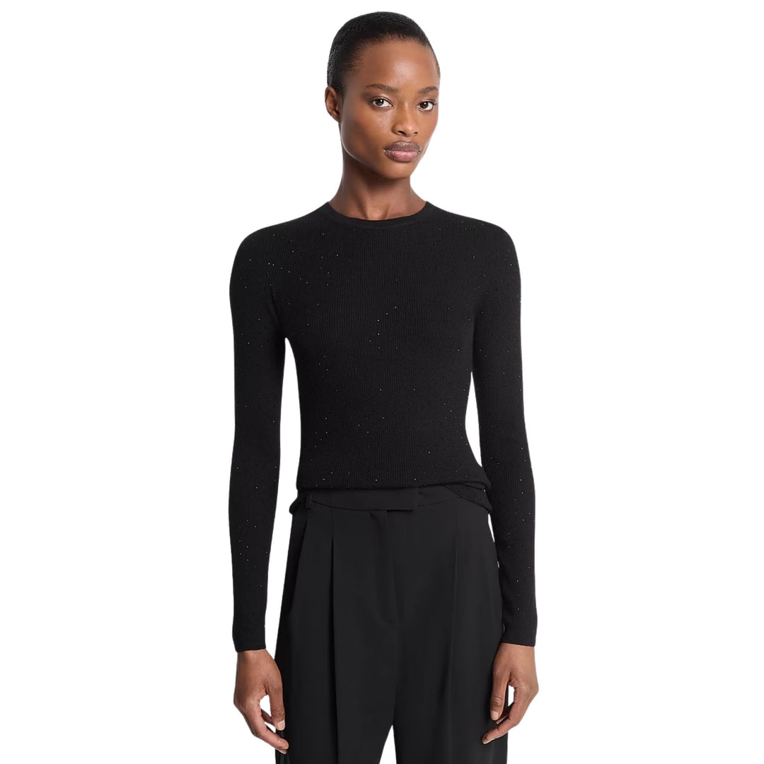 Long Sleeve Crystal Embellished Pullover