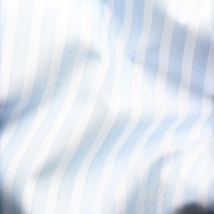 Bengal Striped Elevated Pique Shirt Contemporary Fit in Light Blue