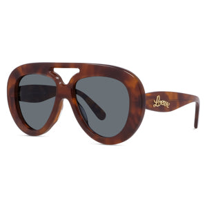 Shiny Black Pilot Full rim Sunglasses LW40144U-53V