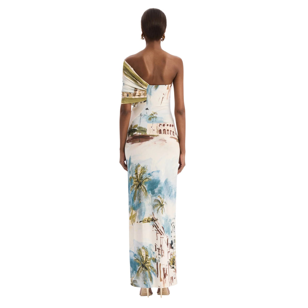 One Shoulder Draped Dominican Republic Jersey Gown