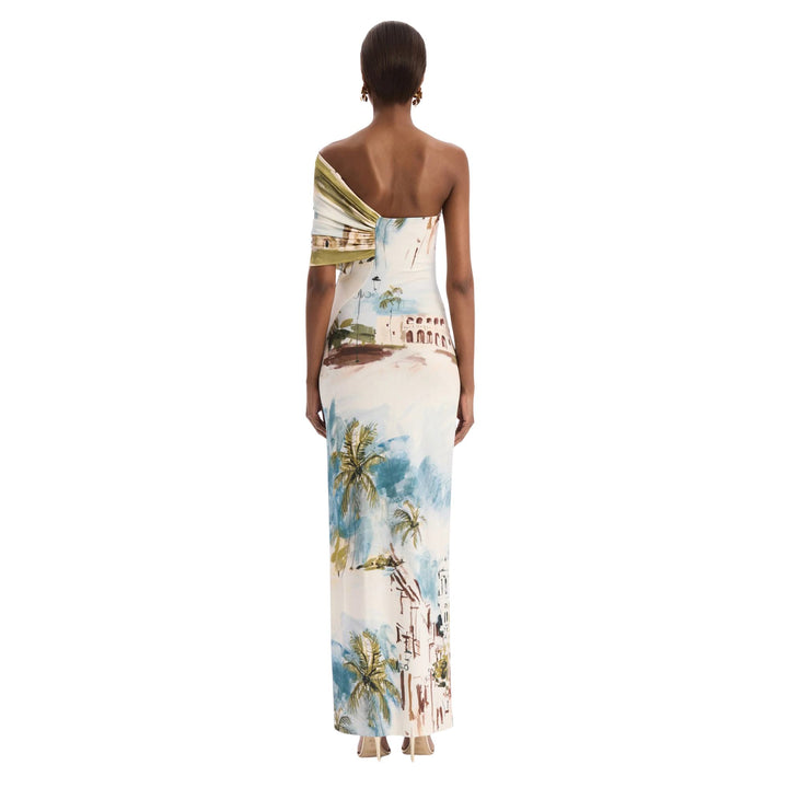 One Shoulder Draped Dominican Republic Jersey Gown