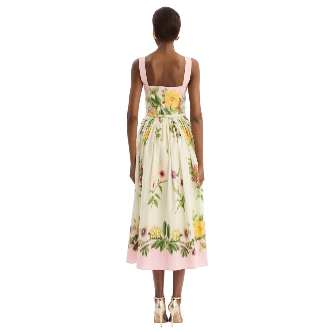 Sleeveless Multi Floral Poplin Scarf Print Day Dress