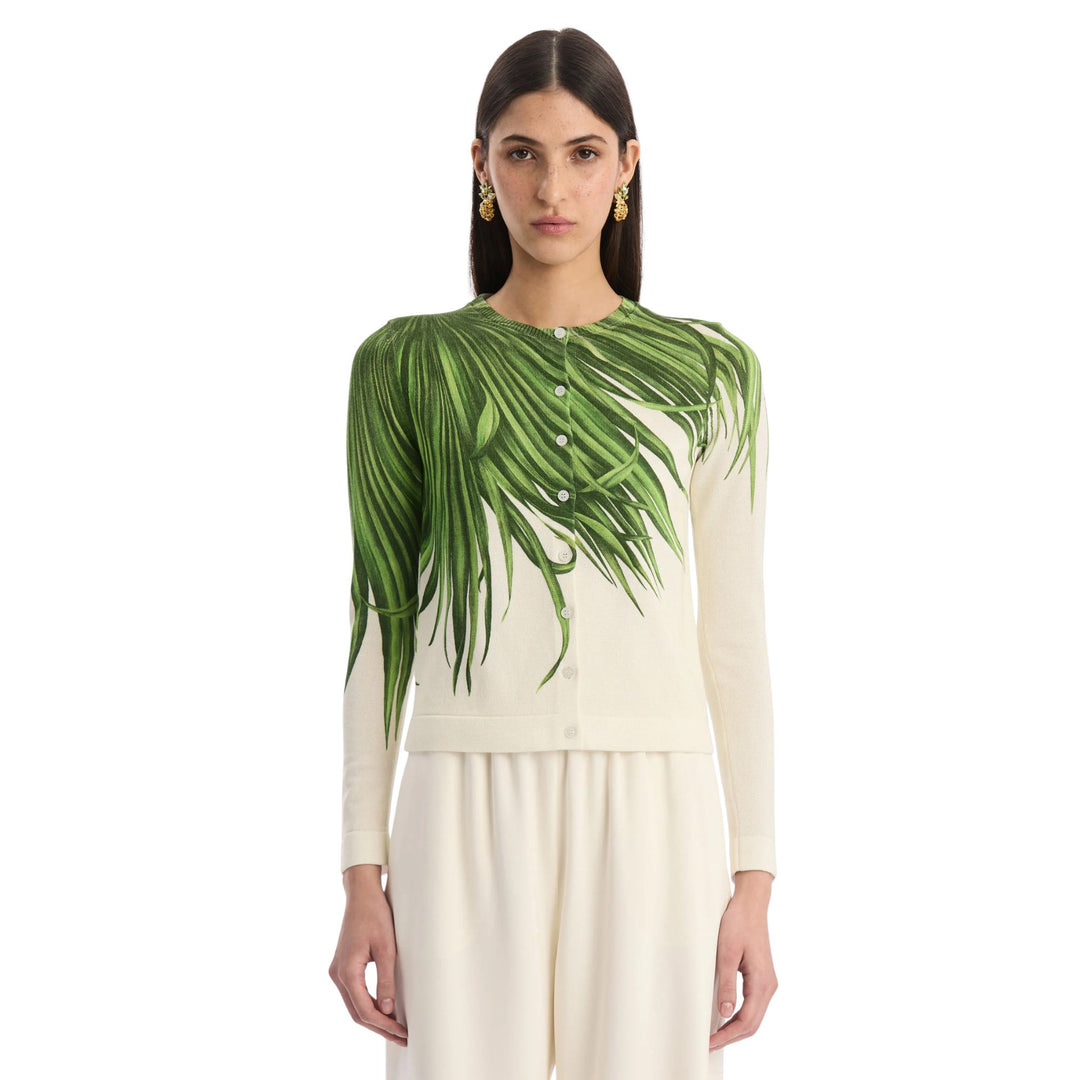 Printed Palm Tree Twinset Cardigan