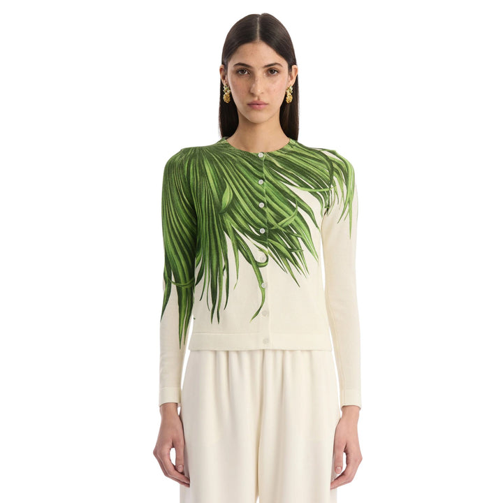Printed Palm Tree Twinset Cardigan