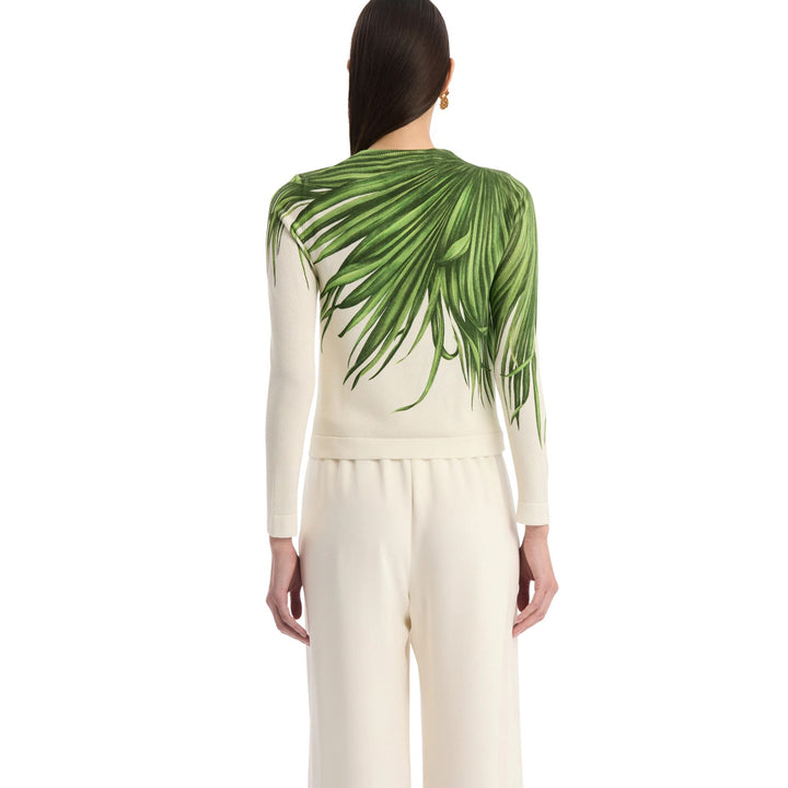 Printed Palm Tree Twinset Cardigan