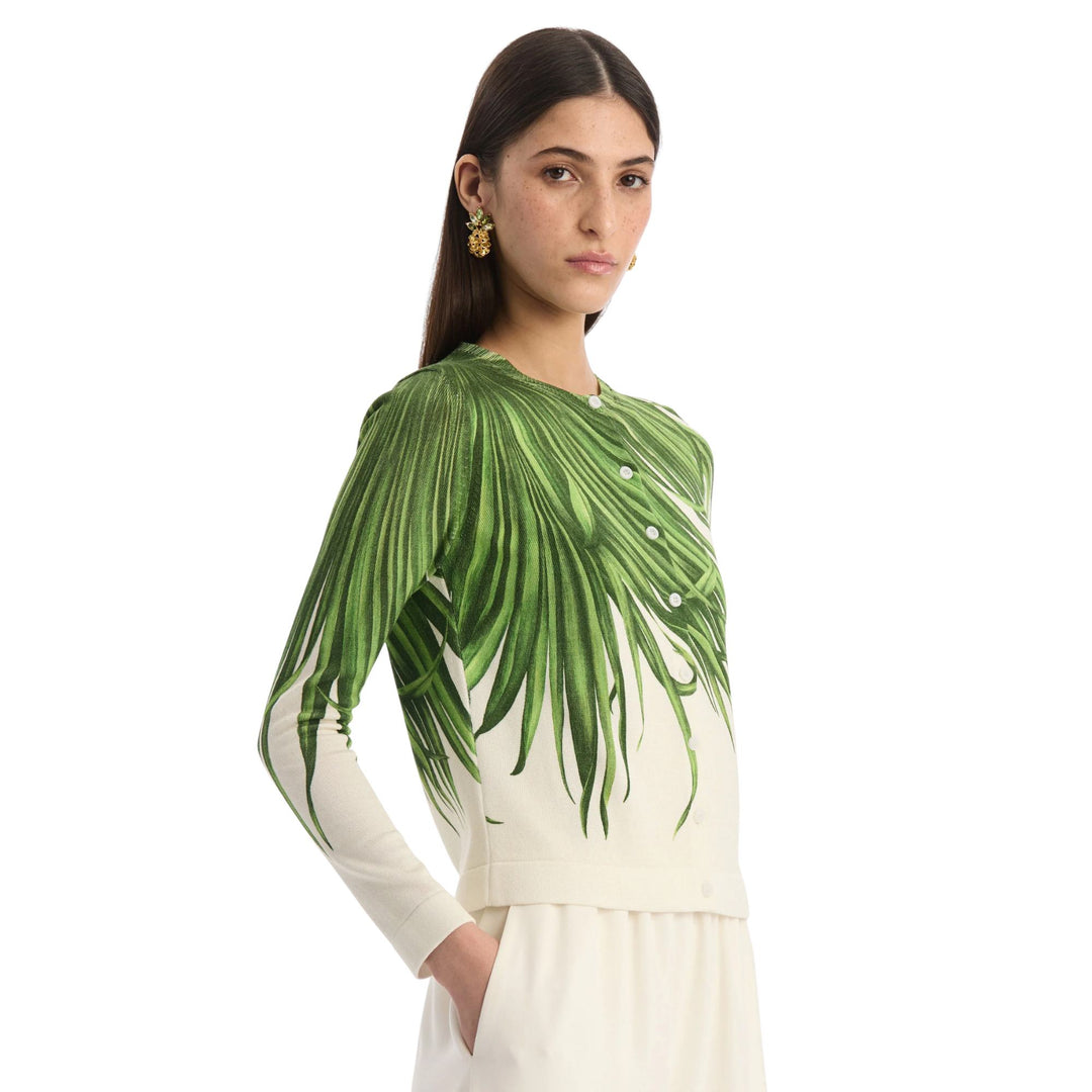 Printed Palm Tree Twinset Cardigan
