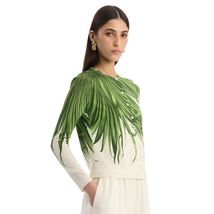Printed Palm Tree Twinset Cardigan