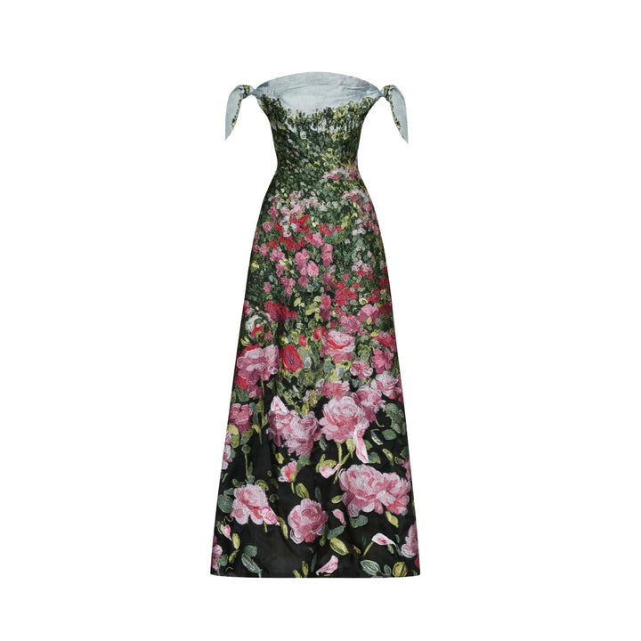 Sleeveless Drape English Rose Gown