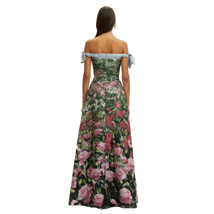 Sleeveless Drape English Rose Gown