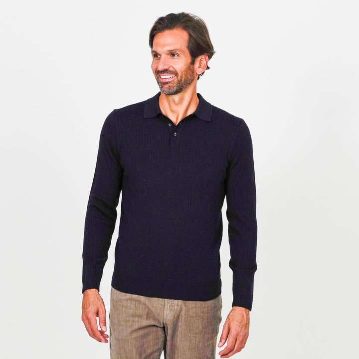 12GG Drop Needle Merino Polo