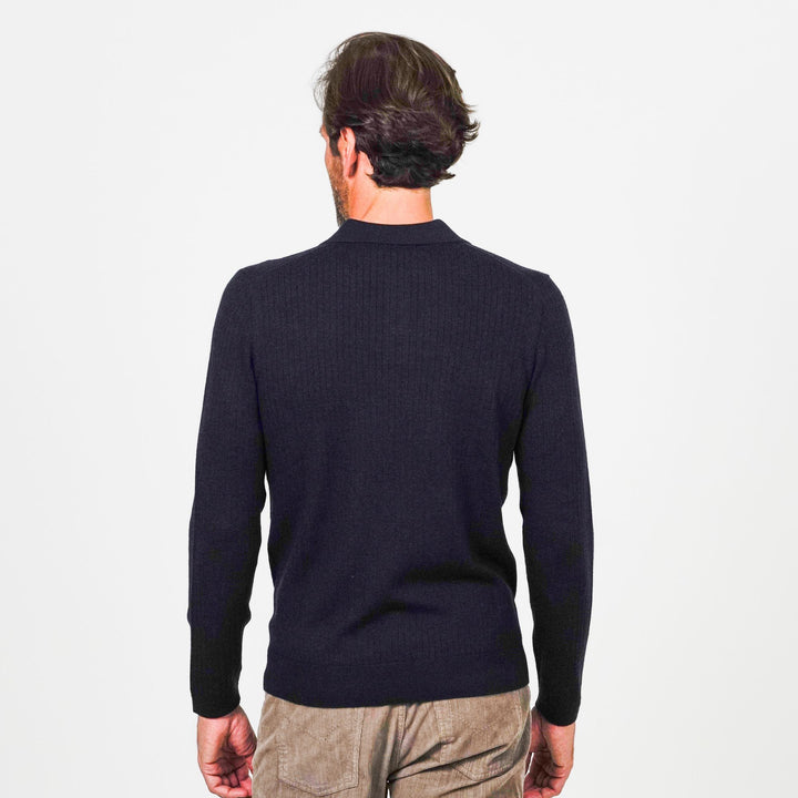 12GG Drop Needle Merino Polo