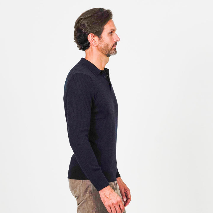 12GG Drop Needle Merino Polo