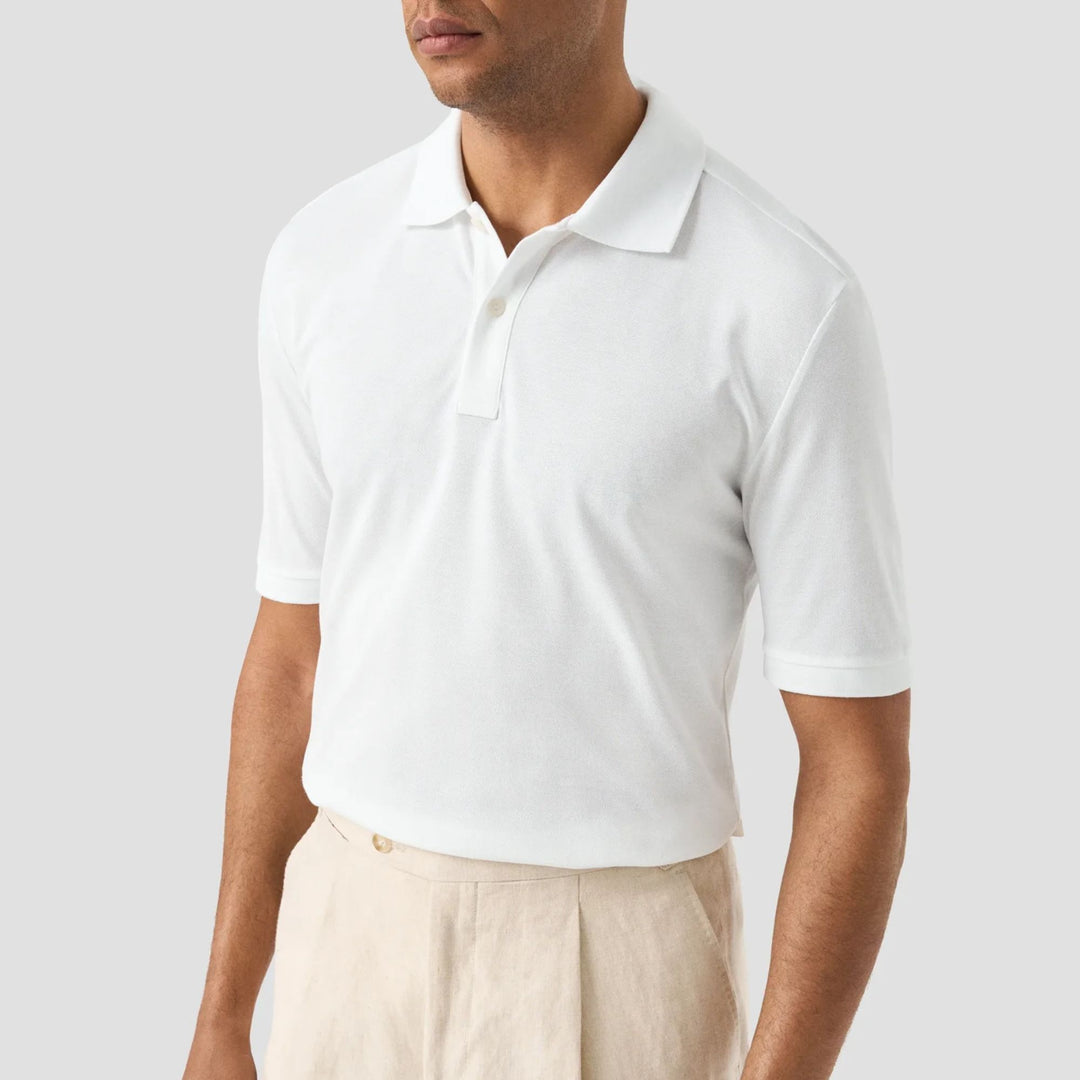 Pima Piqué Polo Shirt in White
