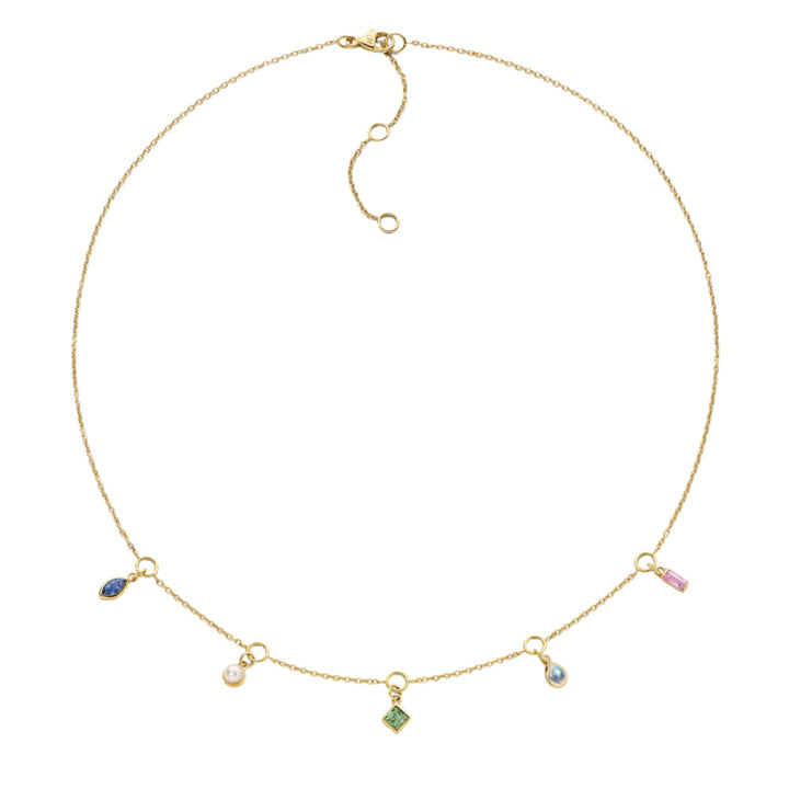 "Points of Light" Charm Gold Necklace