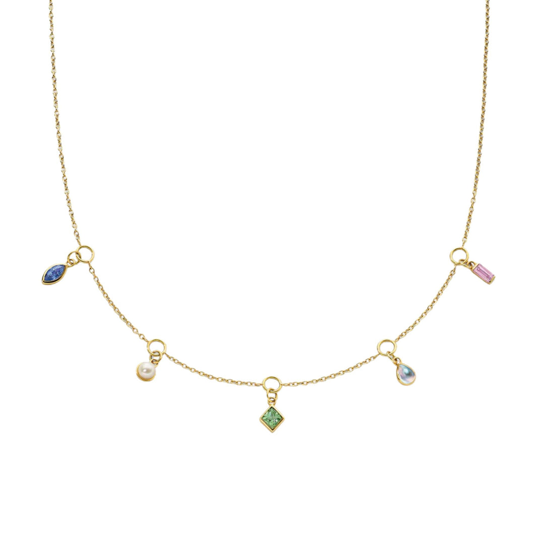 "Points of Light" Charm Gold Necklace