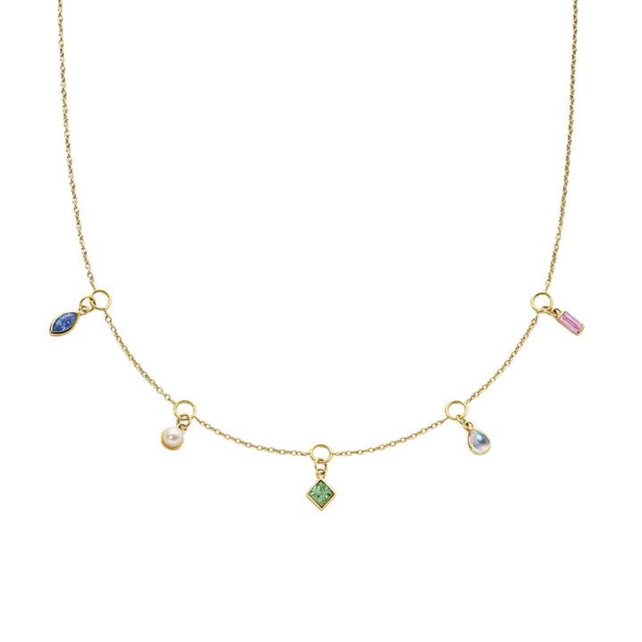 "Points of Light" Charm Gold Necklace