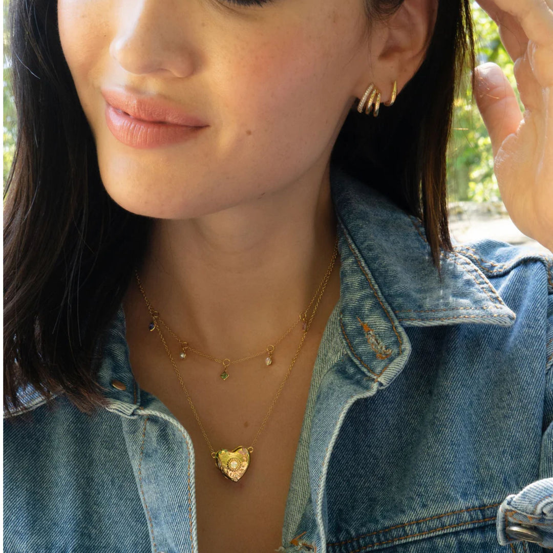 "Points of Light" Charm Gold Necklace