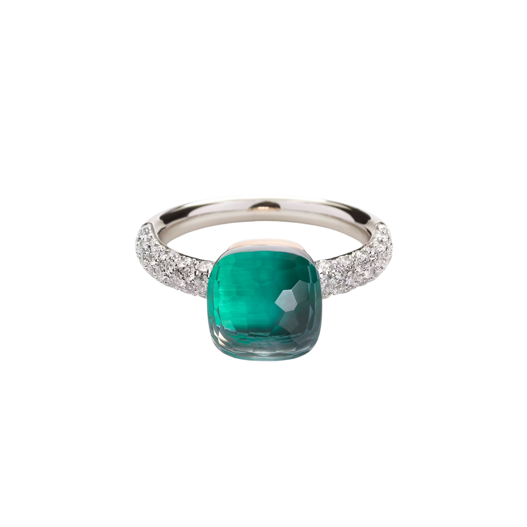 Nudo Classic Ring - Sky Blue Topaz/Agate/Diamonds