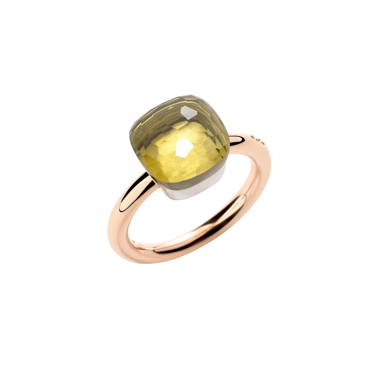 RING NUDO CLASSIC WG RG LEMON QUARTZ
