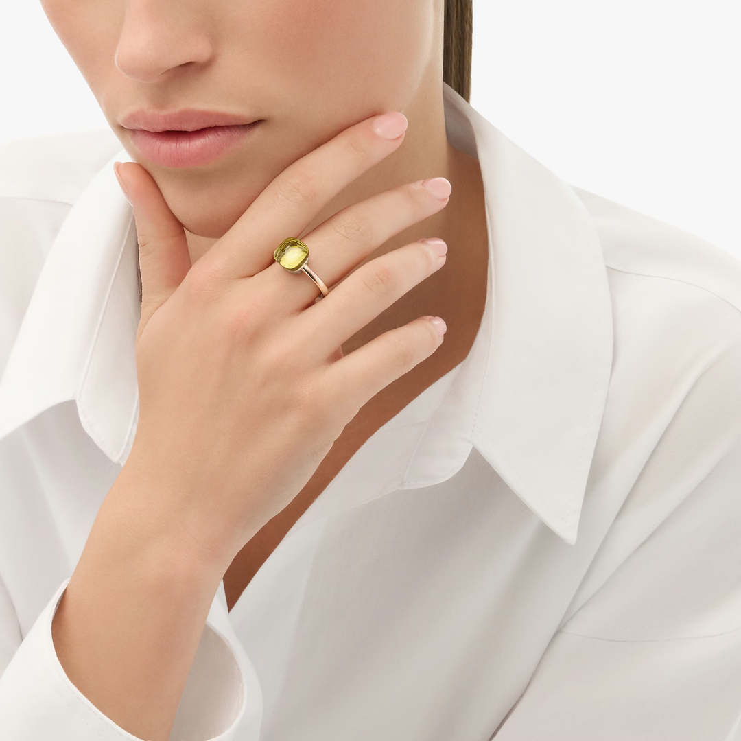 RING NUDO CLASSIC WG RG LEMON QUARTZ