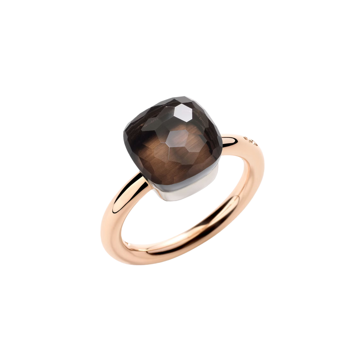 RING NUDO CLASSIC WG RG SMOKY QUARTZ