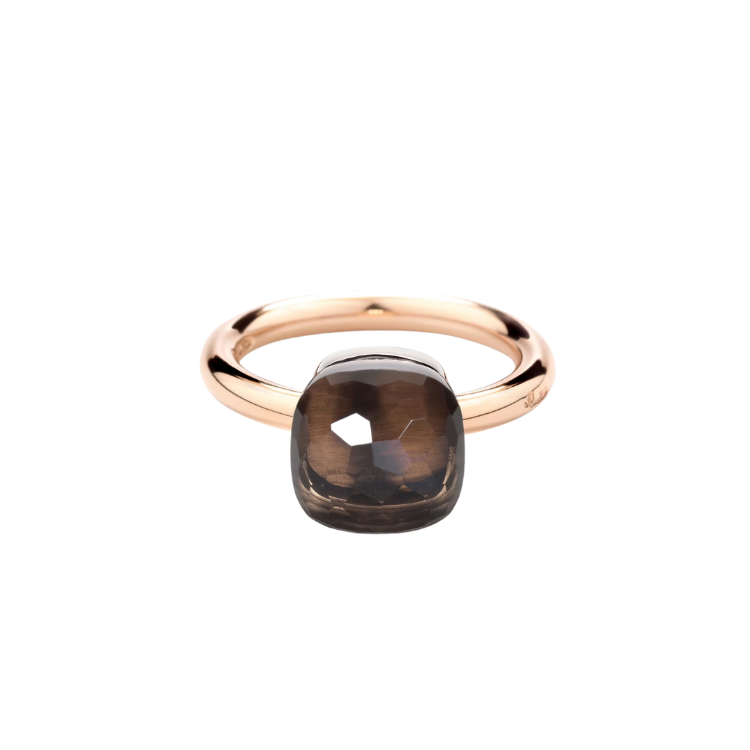 RING NUDO CLASSIC WG RG SMOKY QUARTZ
