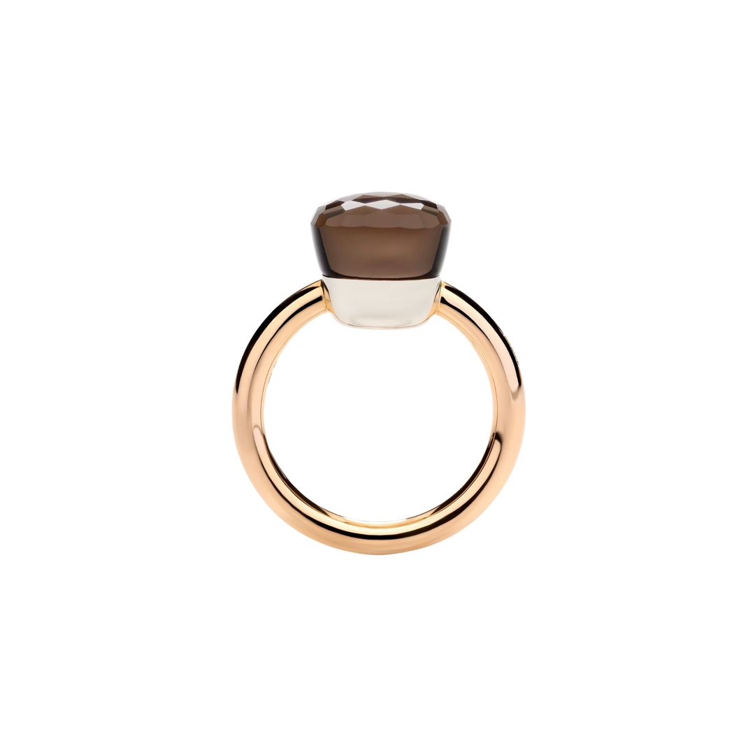 RING NUDO CLASSIC WG RG SMOKY QUARTZ