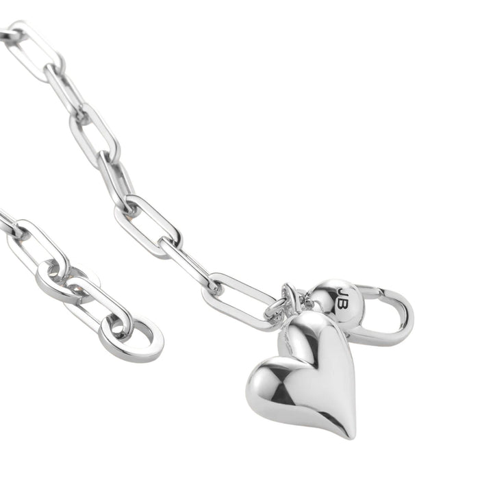 Puffy Heart Bracelet - Silver