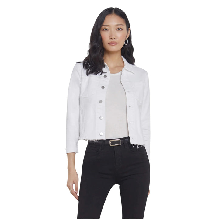 Janelle Slim Raw Jacket in Blanc