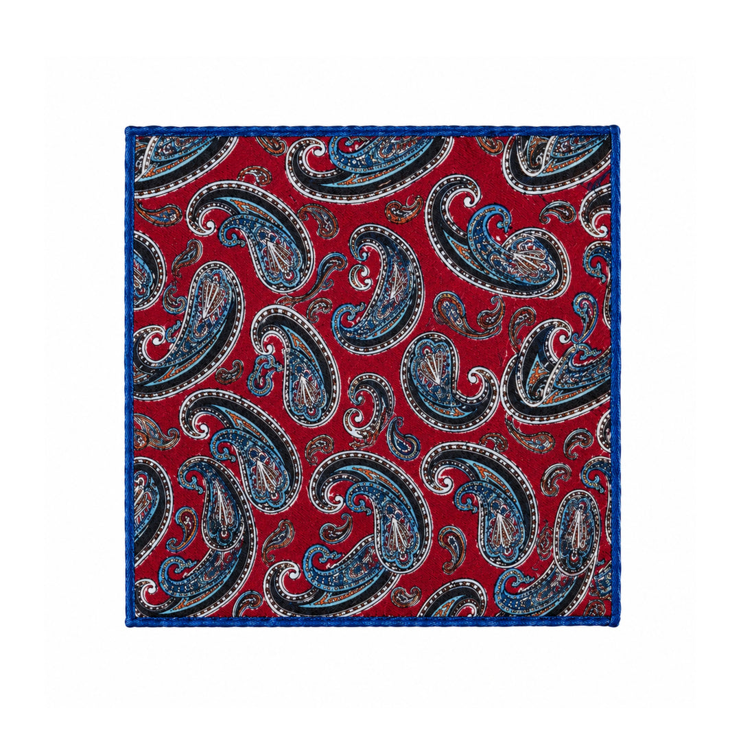 Barn Red Paisley Pocket Square 45x45cm