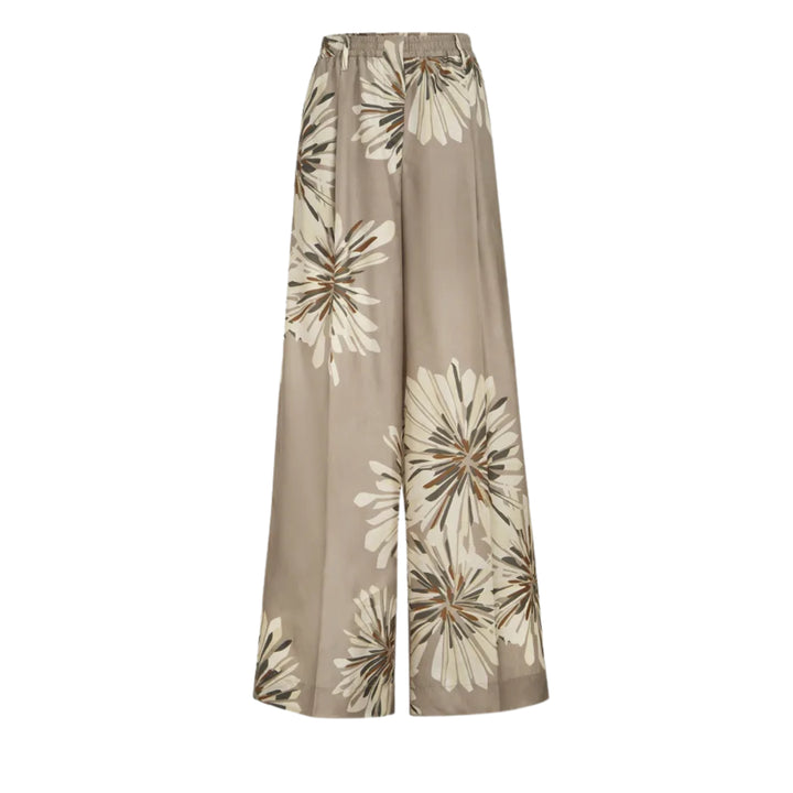 Bloom Print Silk Track Trousers in Dahlia