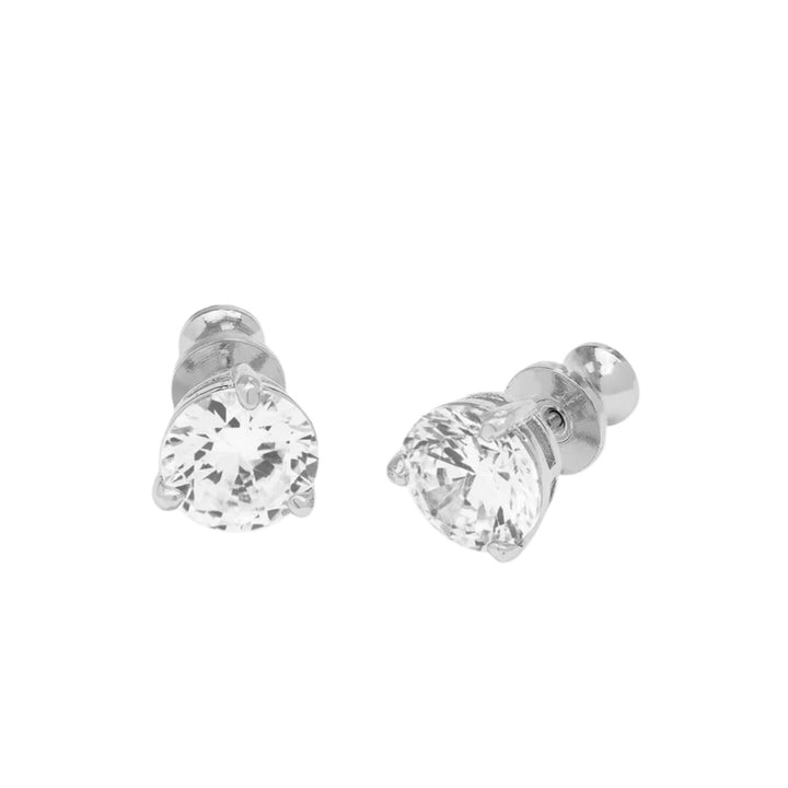 Not Your Basic 8mm Studs - Silver/White