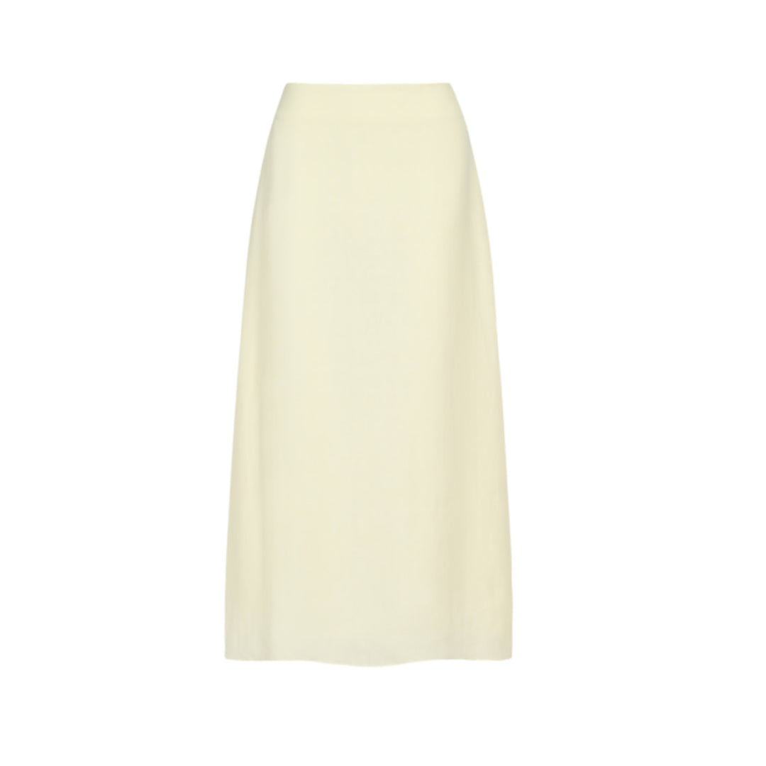 A-Line Linen Skirt in Glass Green