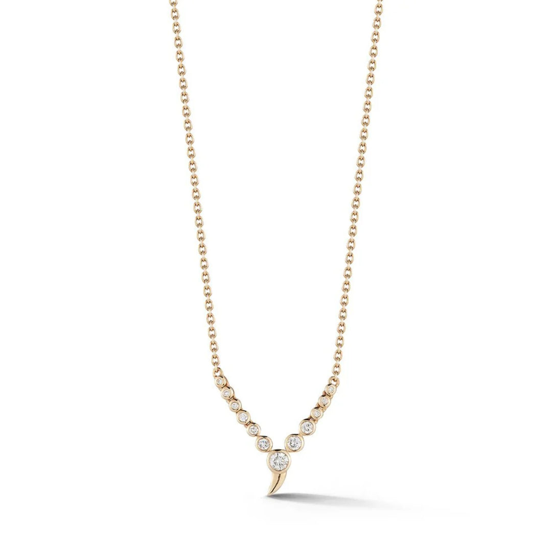 Small Zen Pendant Necklace - 0.20ct 18KY