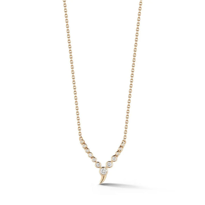 Small Zen Pendant Necklace - 0.20ct 18KY