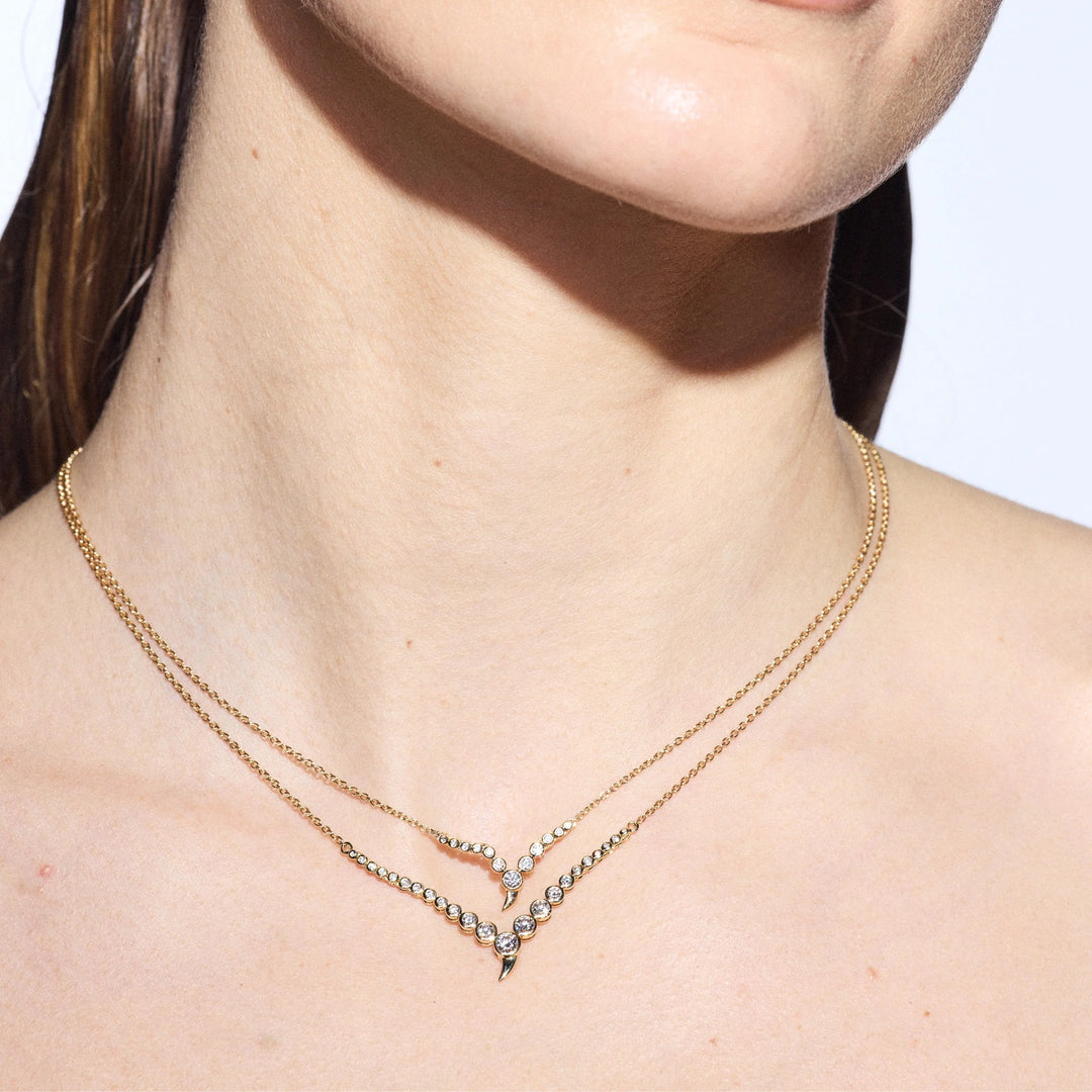 Large Zen Pendant Necklace - 0.67ct 18KY