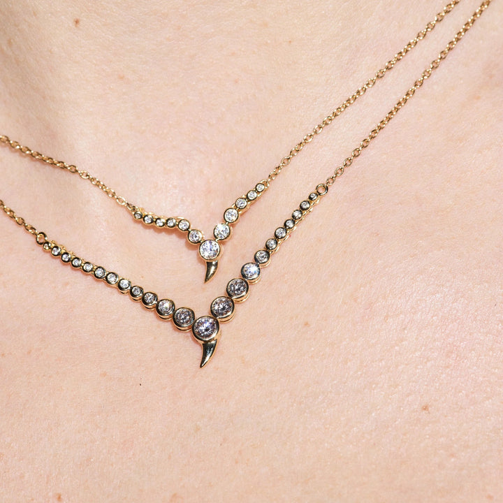 Large Zen Pendant Necklace - 0.67ct 18KY