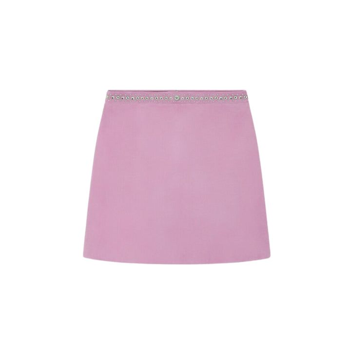 Medusa A-Line Mini Skirt in Suede Lambskin