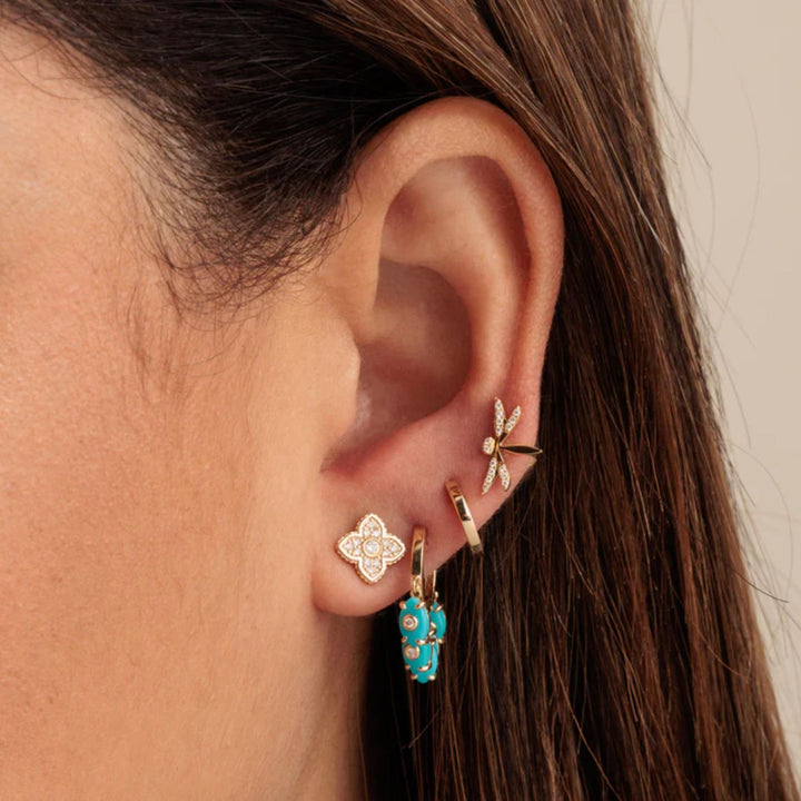 Pave Bezel Moroccan Studs