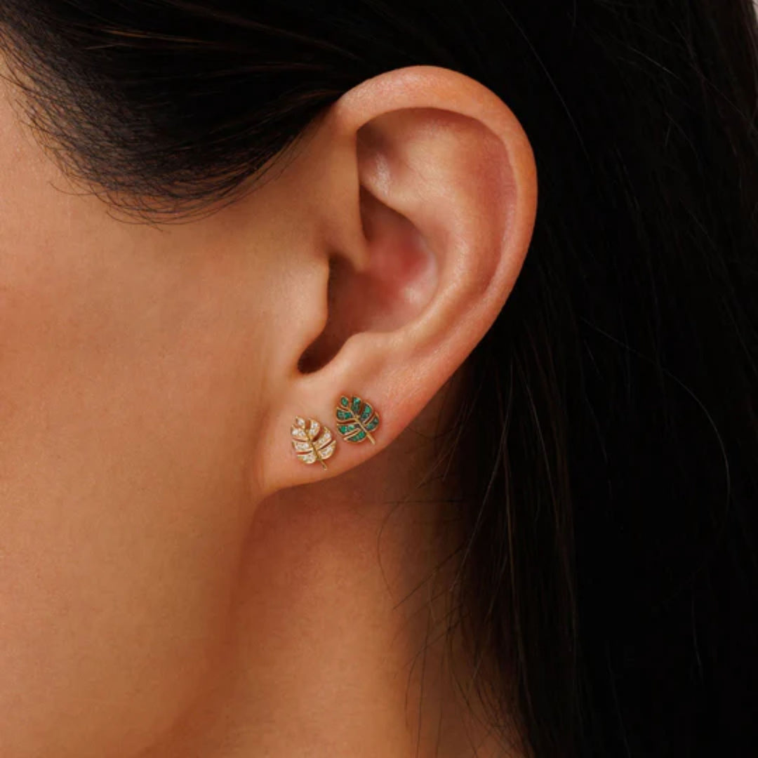 MONSTERA LEAF STUDS