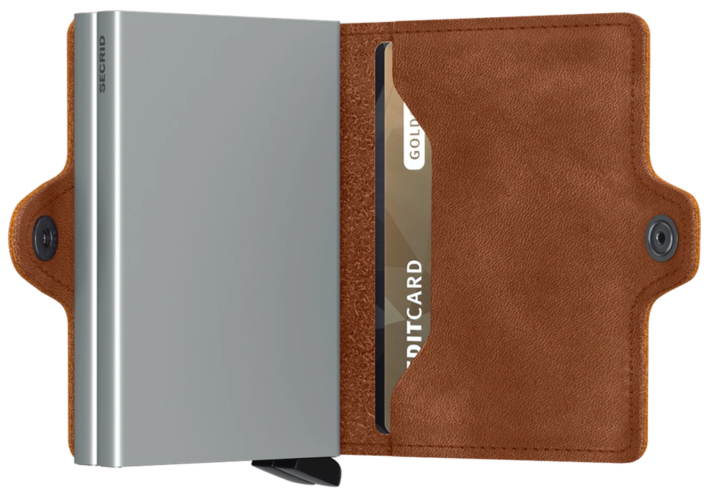 Double Thin Wallet Cognac Silver - Cognac Silver