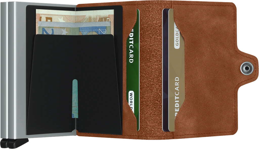 Double Thin Wallet Cognac Silver - Cognac Silver