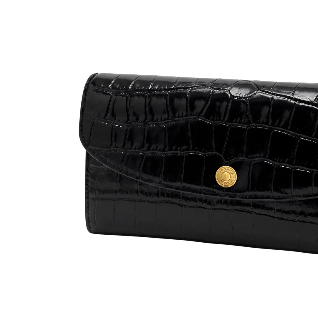 Croc Embossed Crossbody Wallet