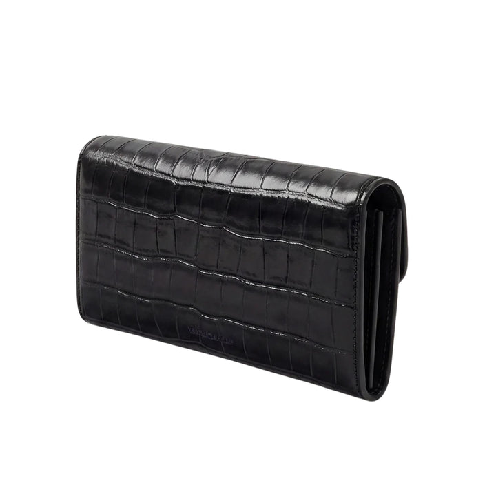 Croc Embossed Crossbody Wallet