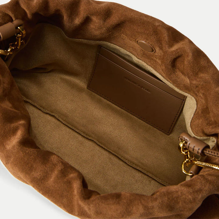 Small Suede Veronica Beard Stash Bag-Acorn