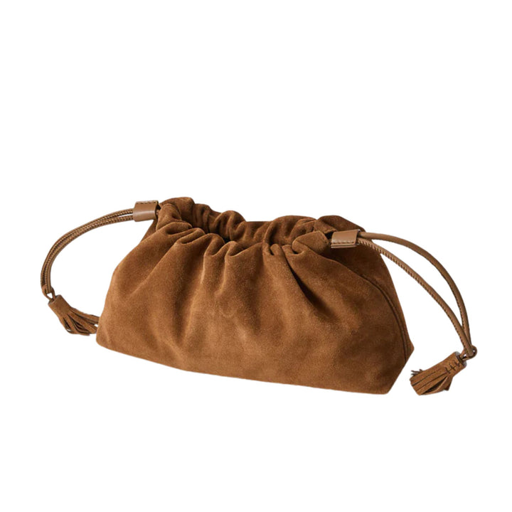 Small Suede Veronica Beard Stash Bag-Acorn