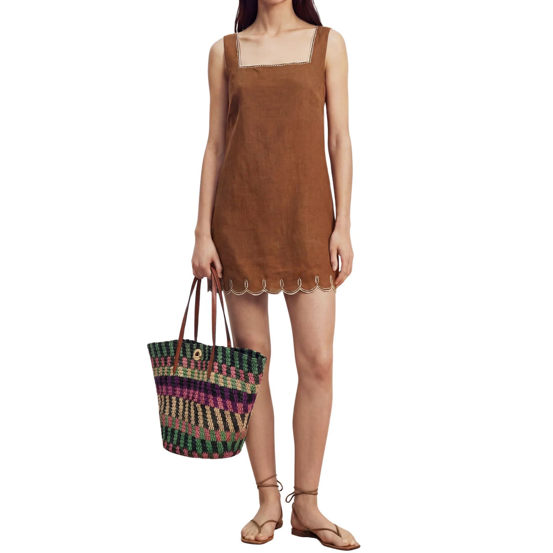Striped Raffia Bag