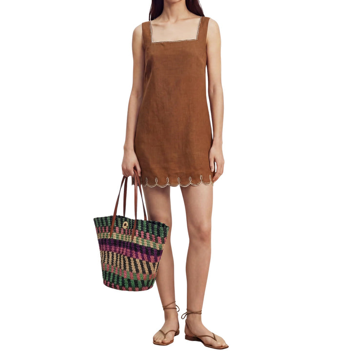 Striped Raffia Bag