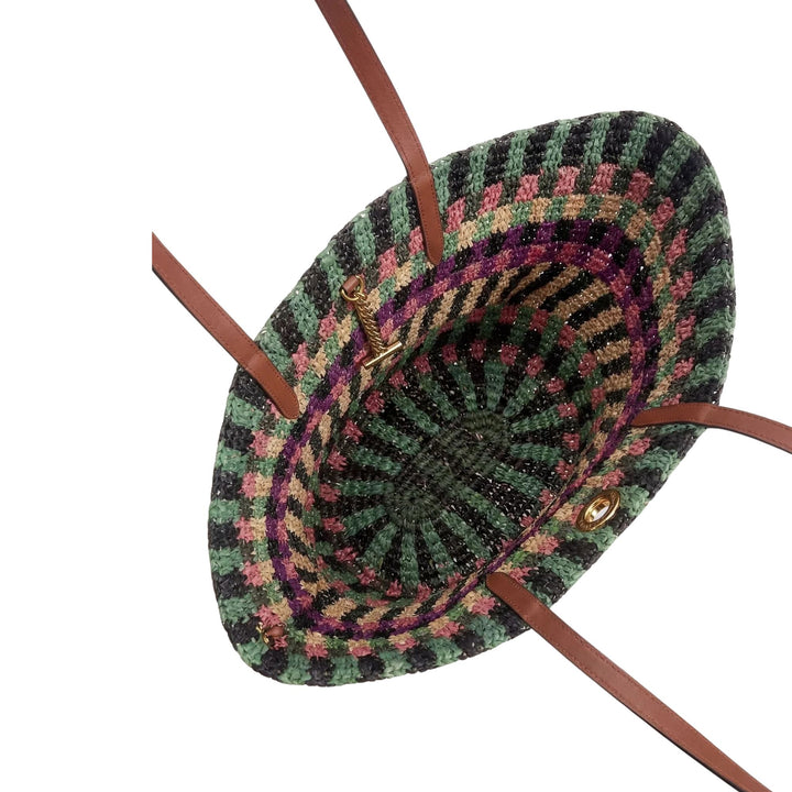 Striped Raffia Bag